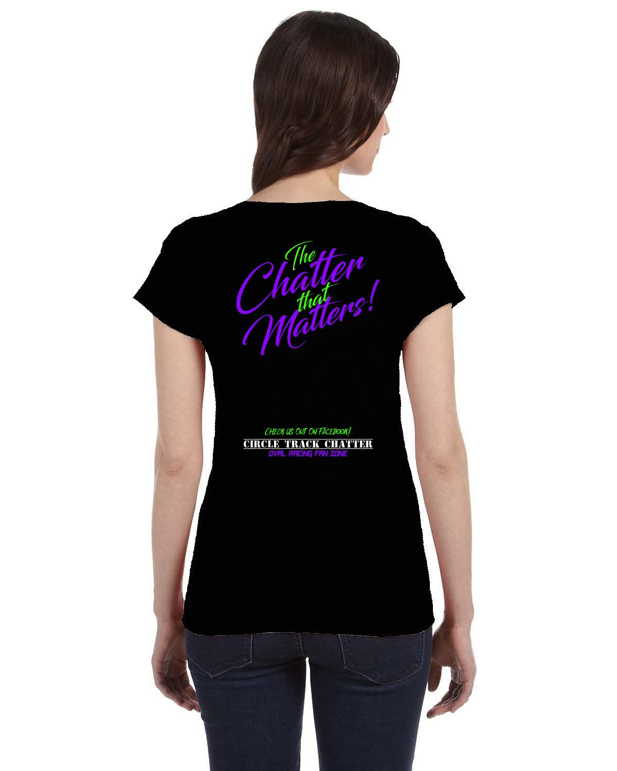 Circle Track Chatter Ladies'  V-Neck T-Shirt