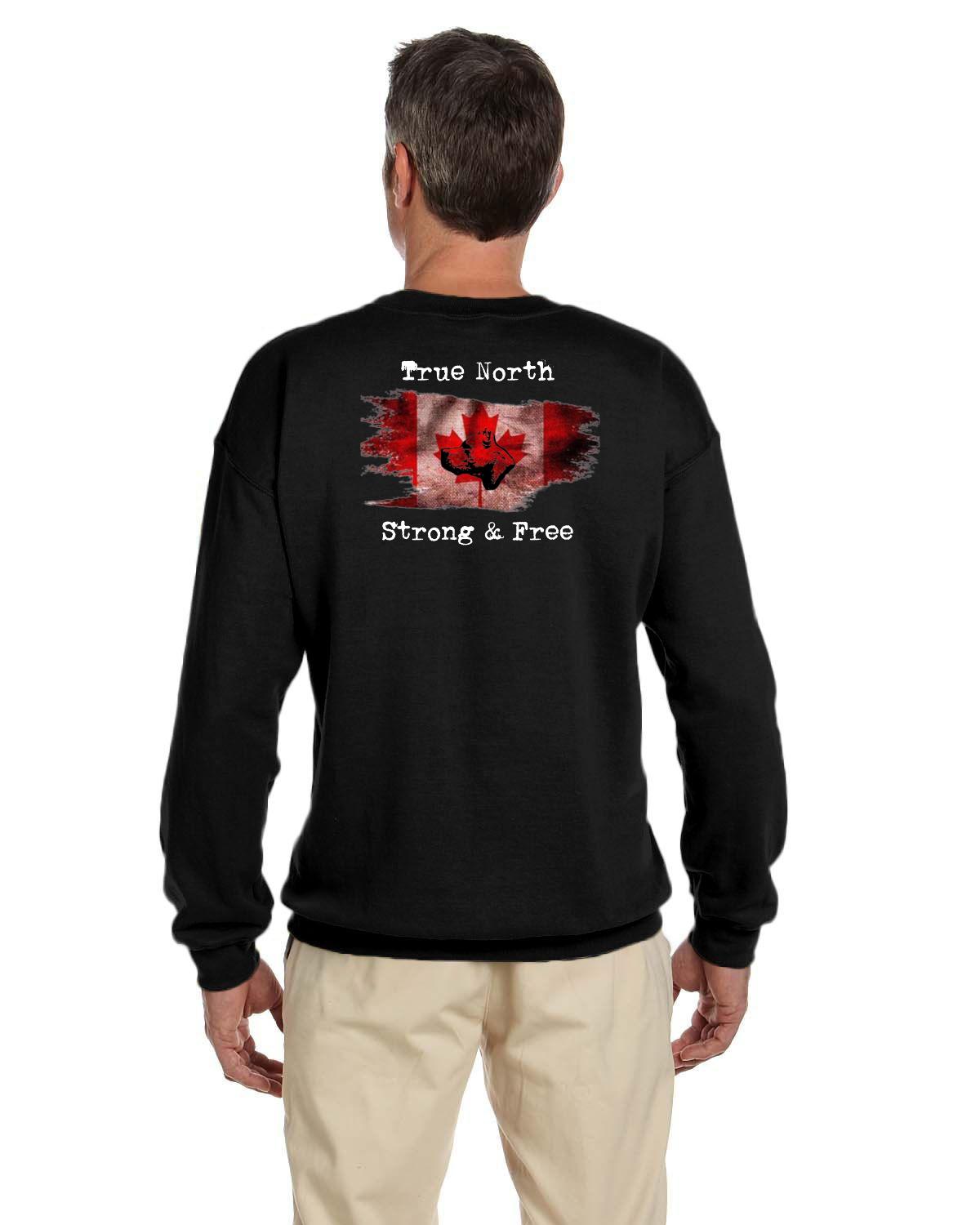 CDAC "True North Strong & Free" Adult Crewneck Sweater dark Colours